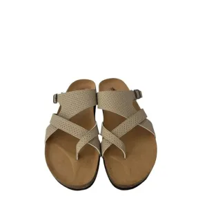 New Cliffs by White Mountain Women’s Tan Comfort slide sandals size 9 1/2 W.