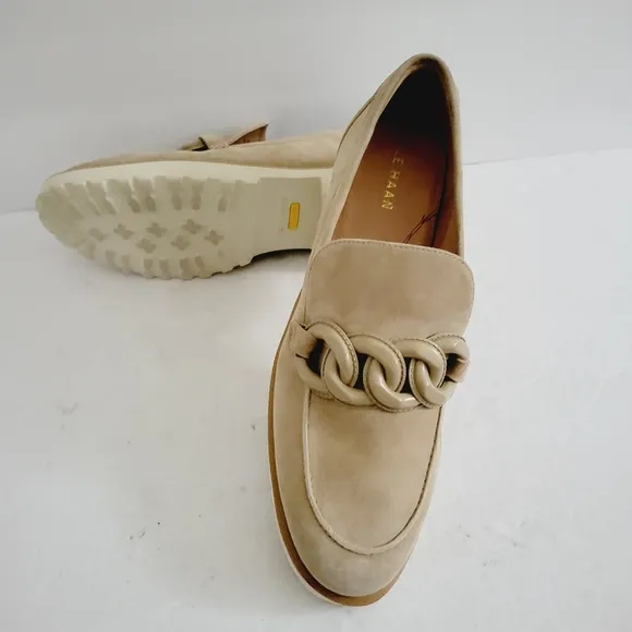 New Cole Haan Womens Geneva Suede Slip-On Loafers, Size 10