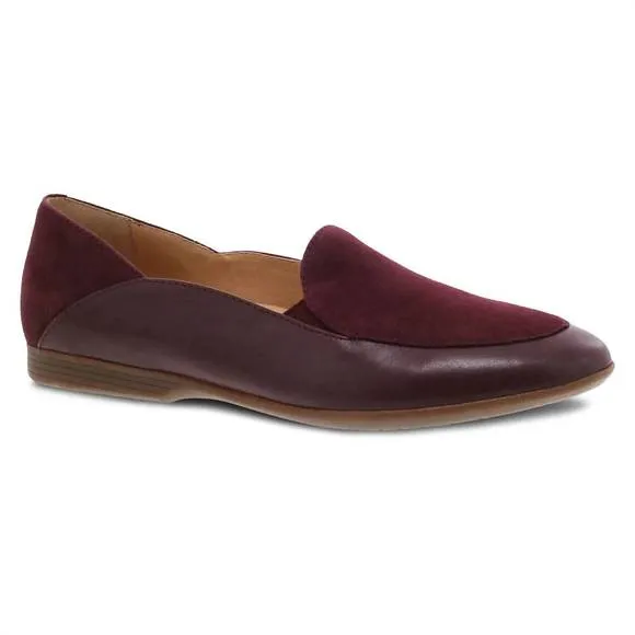 NEW DANSKO women's lace leather moc loafer in glazed wine
