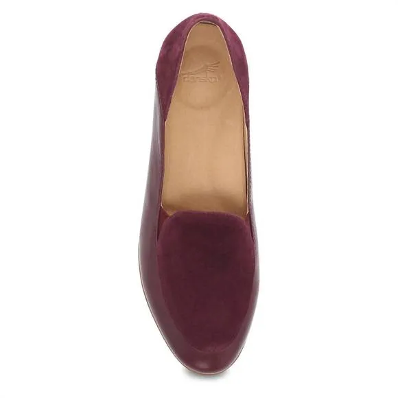 NEW DANSKO women's lace leather moc loafer in glazed wine