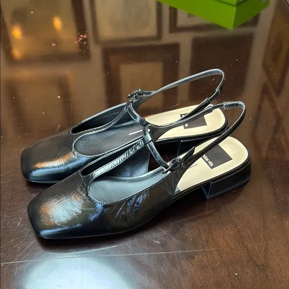 🐓New Dolce Vita Deidra Flats Midnight Crinkle Patent Leather