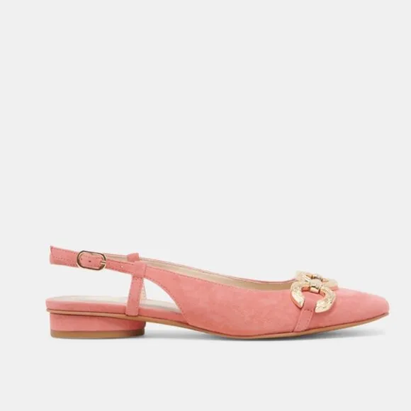 new DOLCE VITA Suede Ramano Slingback Flats Coral Suede for women 462tn