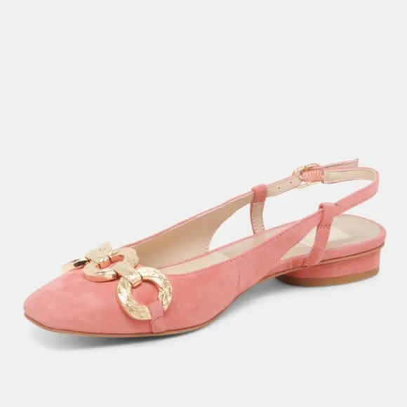 new DOLCE VITA Suede Ramano Slingback Flats Coral Suede for women 462tn