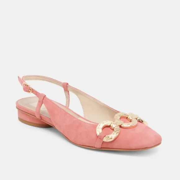 new DOLCE VITA Suede Ramano Slingback Flats Coral Suede for women 462tn