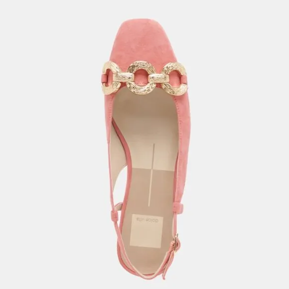 new DOLCE VITA Suede Ramano Slingback Flats Coral Suede for women 462tn