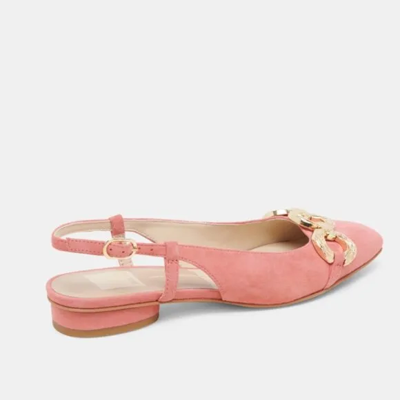 new DOLCE VITA Suede Ramano Slingback Flats Coral Suede for women 462tn