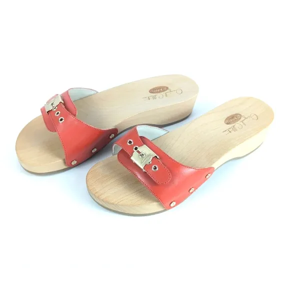 NEW Dr. Scholl's Anthroplogie Original Collection Red Leather Sandal Size 9