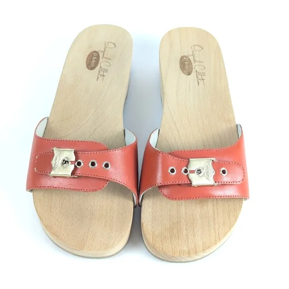 NEW Dr. Scholl's Anthroplogie Original Collection Red Leather Sandal Size 9