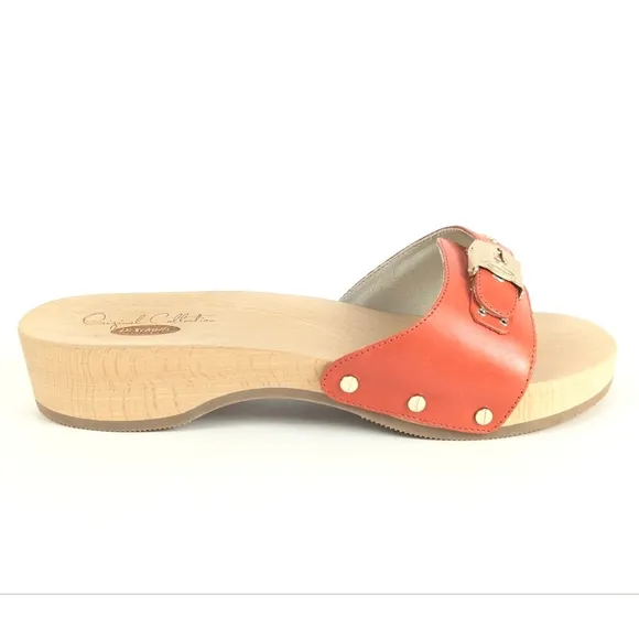 NEW Dr. Scholl's Anthroplogie Original Collection Red Leather Sandal Size 9