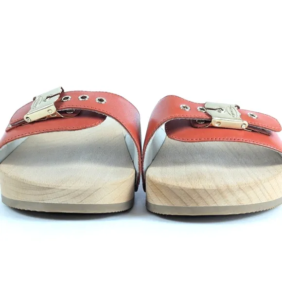 NEW Dr. Scholl's Anthroplogie Original Collection Red Leather Sandal Size 9