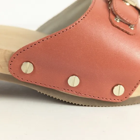 NEW Dr. Scholl's Anthroplogie Original Collection Red Leather Sandal Size 9