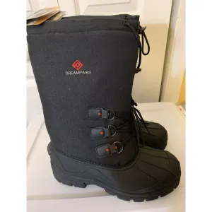 New DREAM PAIRS Men's Sz 10 Denver-3/Black‎ Insulated Waterproof Snow Boots 200g