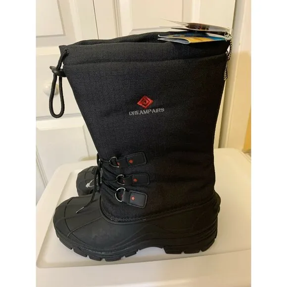 New DREAM PAIRS Men's Sz 10 Denver-3/Black‎ Insulated Waterproof Snow Boots 200g