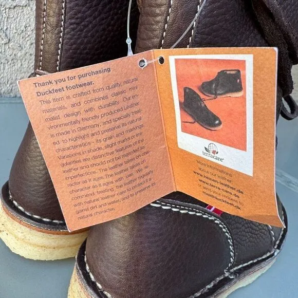 NEW DUCKFEET Silkeborg Sz 37 Leather Tall Boot Dark Brown Sheep Wool Wide Toebox