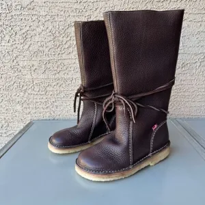 NEW DUCKFEET Silkeborg Sz 37 Leather Tall Boot Dark Brown Sheep Wool Wide Toebox