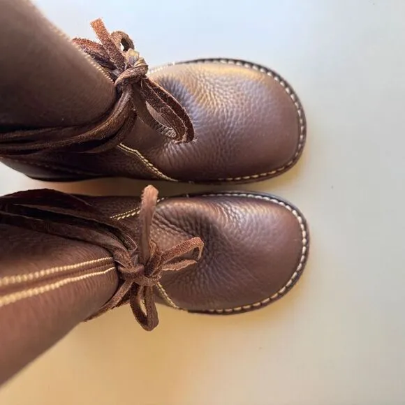 NEW DUCKFEET Silkeborg Sz 37 Leather Tall Boot Dark Brown Sheep Wool Wide Toebox