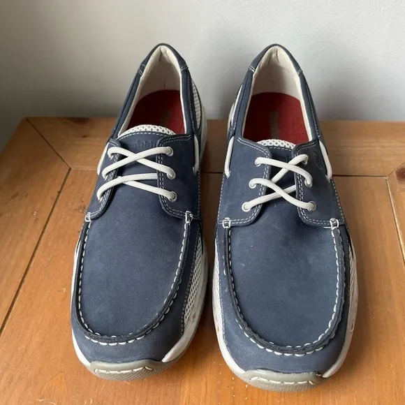 NEW Dunham Men’s Navy Nubuck Captain Boat Shoe Slip On Waterproof Loafers 9