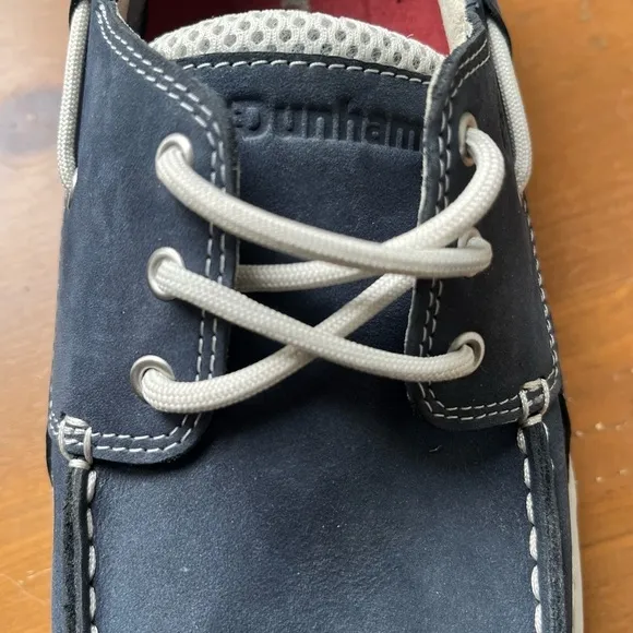 NEW Dunham Men’s Navy Nubuck Captain Boat Shoe Slip On Waterproof Loafers 9