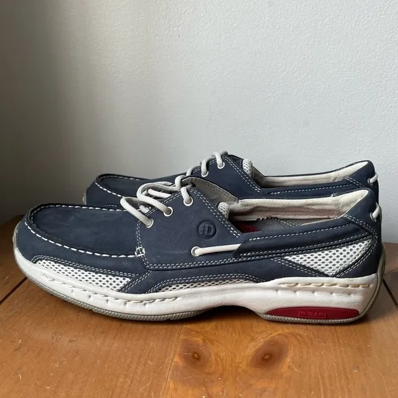 NEW Dunham Men’s Navy Nubuck Captain Boat Shoe Slip On Waterproof Loafers 9