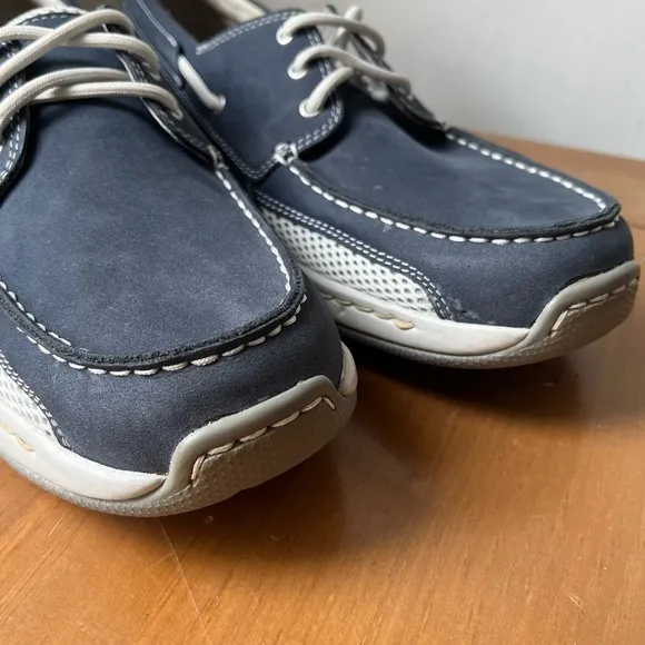 NEW Dunham Men’s Navy Nubuck Captain Boat Shoe Slip On Waterproof Loafers 9