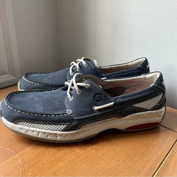 NEW Dunham Men’s Navy Nubuck Captain Boat Shoe Slip On Waterproof Loafers 9