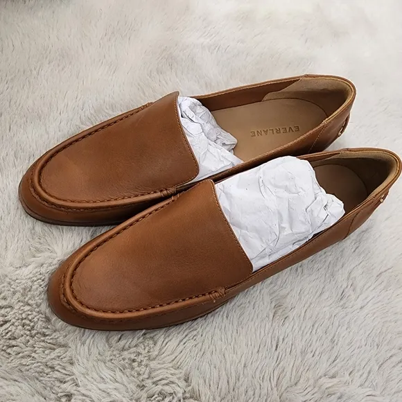 NEW Everlane The Modern Tan Leather Loafers In Camel