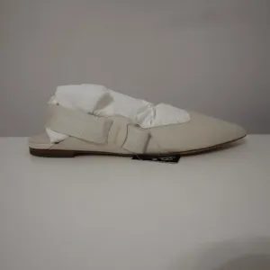 NEW Ferragamo White Slingback Flats, Size 7