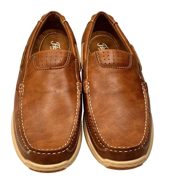 New Florsheim Brown Leather Lakeside Mac Toe Slip On Loafers Size 11M MSRP $119