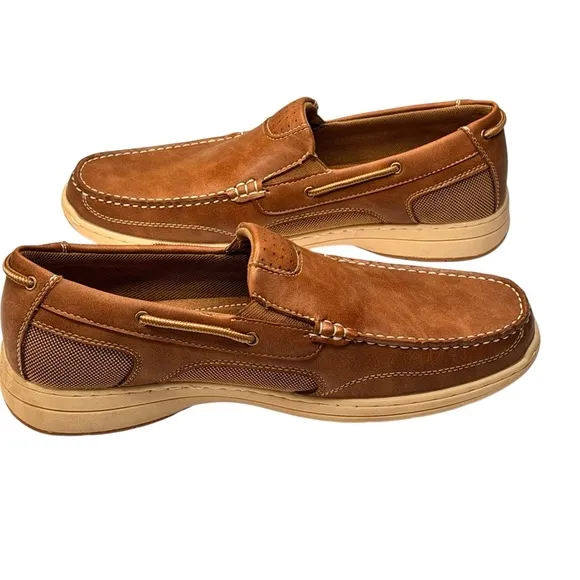 New Florsheim Brown Leather Lakeside Mac Toe Slip On Loafers Size 11M MSRP $119