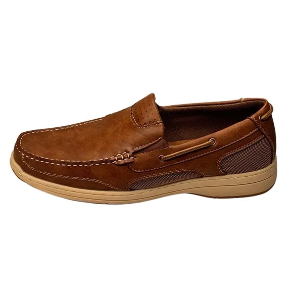 New Florsheim Brown Leather Lakeside Mac Toe Slip On Loafers Size 11M MSRP $119