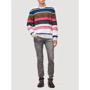 NEW FRAME crewneck alpaca blend sweater in multicolor