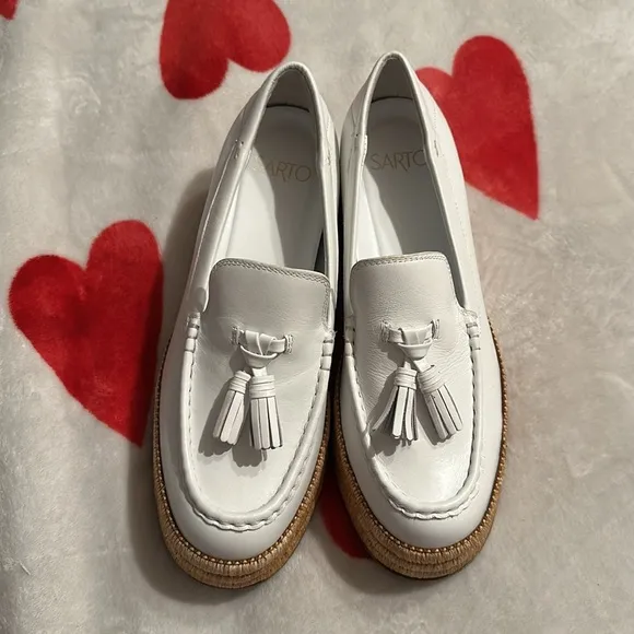 New Franco Sarto Women's Tremont Bright White Platform Loafers
