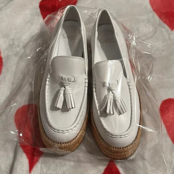 New Franco Sarto Women's Tremont Bright White Platform Loafers