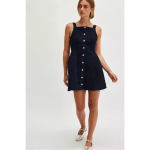 NEW Free People Gimme More Mini Dress Denim Jumper Size Small