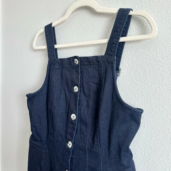 NEW Free People Gimme More Mini Dress Denim Jumper Size Small