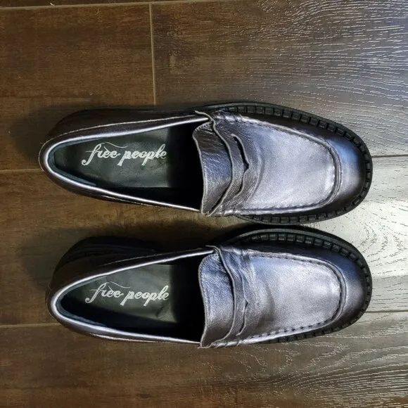 NEW Free People Lyra Lug Sole Loafers Womens 8.5 Y2K Whimsygoth Retro Modern