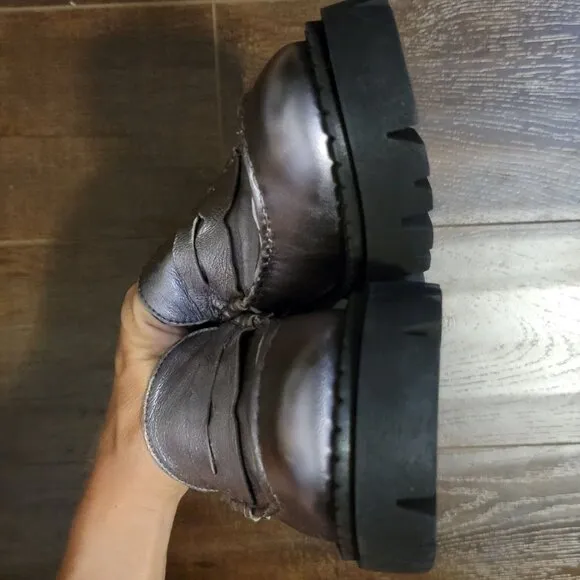 NEW Free People Lyra Lug Sole Loafers Womens 8.5 Y2K Whimsygoth Retro Modern