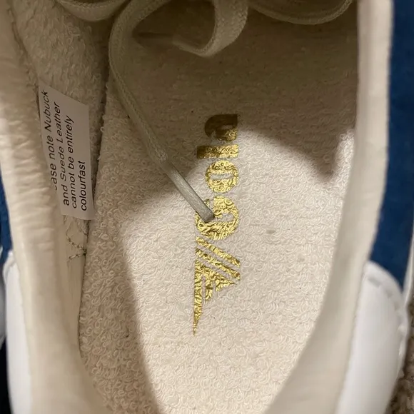 NEW Gola Blue and White Retro Suede Sneakers with Gum Sole
