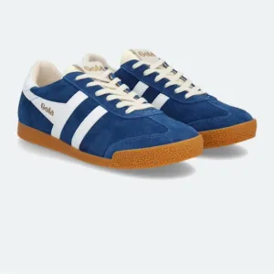 NEW Gola Blue and White Retro Suede Sneakers with Gum Sole