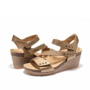 NEW HALSA FOOTWEAR women's giselle wedge heels in bronze