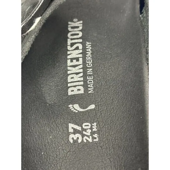 New In Box BIRKENSTOCK Siena II Black Leather Microfiber Footbed Narrow US W 6