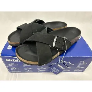New In Box BIRKENSTOCK Siena II Black Leather Microfiber Footbed Narrow US W 6