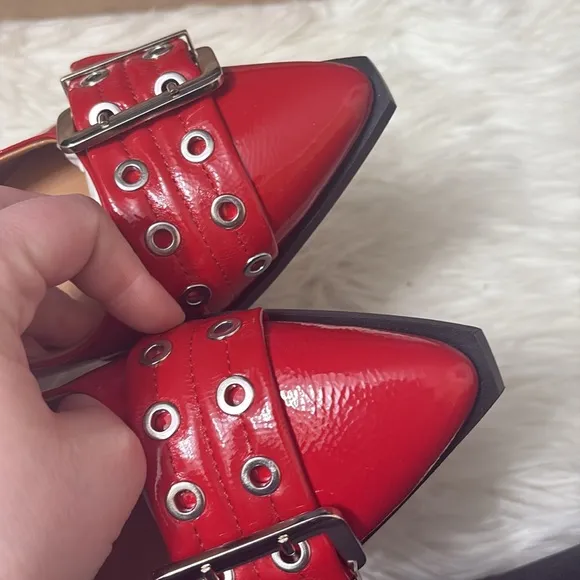 NEW In Box Steve Madden Red Patent Graya Slingback Flats Size 8 $99.95 retail