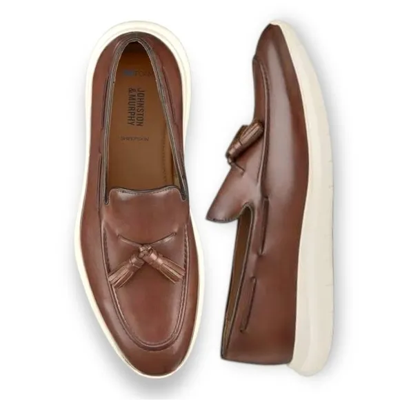 NEW Johnston &amp; Murphy Mens Hennings Moc Toe Tassel Casual Loafers - great gift!