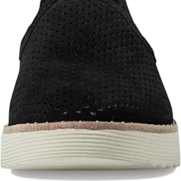 NEW JOHNSTON AND MURPHY Suede Mitzi Perforated Venetian Loafers black for women
