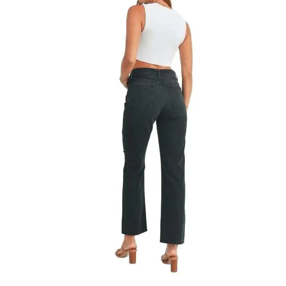 NEW JUST BLACK DENIM 90's straight leg jeans in washed black