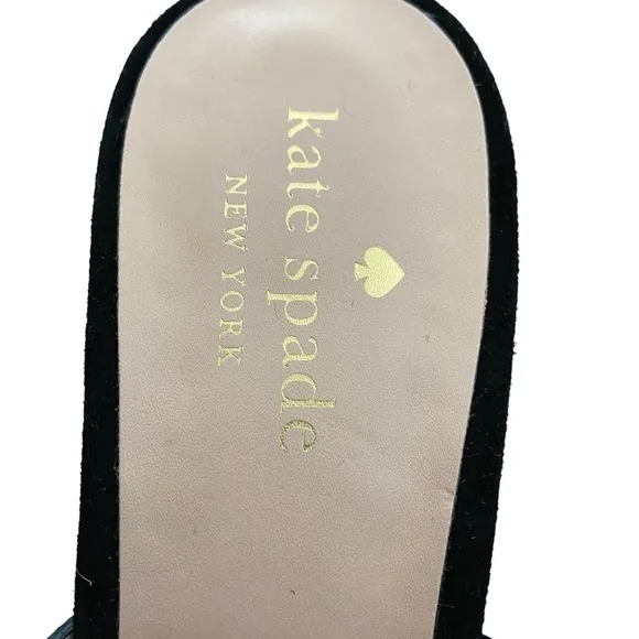 New Kate Spade Tegan Wedge Mule Slide Sandal Espadrilles Black