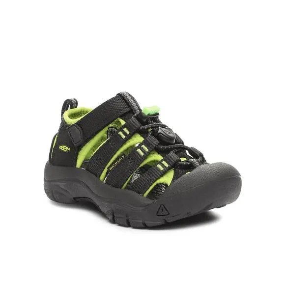 NEW KEEN kids newport h2 sandal in black/lime