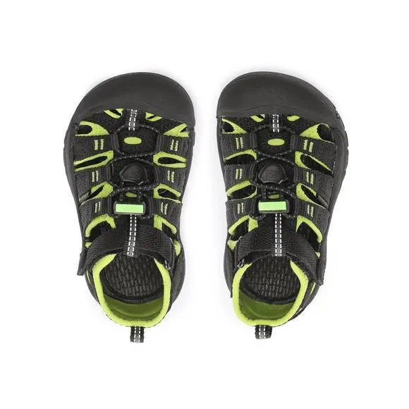 NEW KEEN kids newport h2 sandal in black/lime
