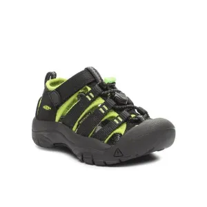 NEW KEEN kids newport h2 sandal in black/lime